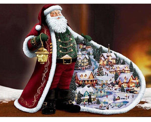 Painting By Diamond Kit Square Santa Claus Visiting At Christmas