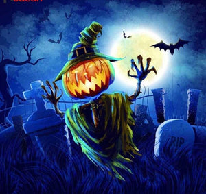 Painting By Diamond Kit Halloween Scary Pumpkin