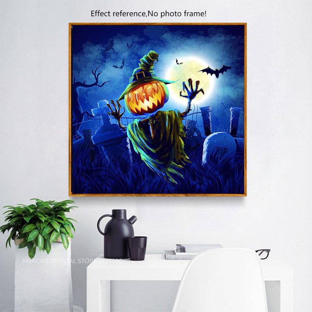 Painting By Diamond Kit Halloween Scary Pumpkin