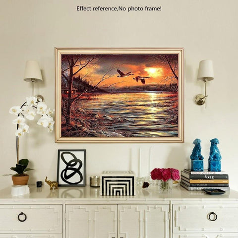 Image of Painting By Diamond Sunset By River