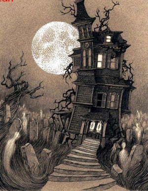 Painting By Diamond Kit Halloween Castle