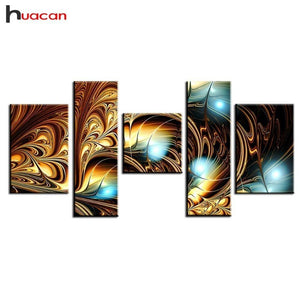 HUACAN Diamond Mosaic Multi-picture Combination DIY Diamond Painting Cross Stitch Full Square 5pcs Home Decor