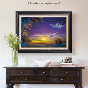 Painting By Diamond Kit 5D Square Butterflies in The Sunset