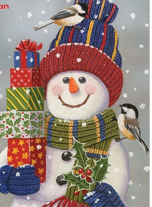 Painting By Diamond Kit Snowman With Presents