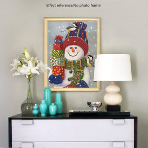 Painting By Diamond Kit Snowman With Presents