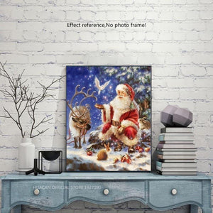 Painting By Diamond Kit Full Square Santa Claus And His Deer