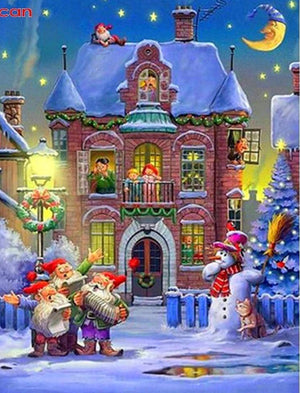 Painting By Diamond Kit Full Square Drill Kit 3D Christmas Carols Party