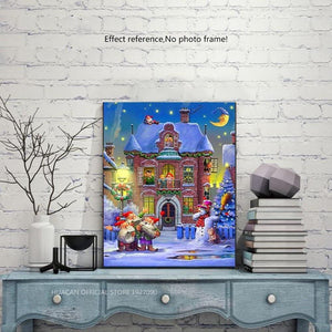 Painting By Diamond Kit Full Square Drill Kit 3D Christmas Carols Party