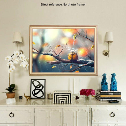 Image of Painting By Diamond Kit 3D Square Bird Having A Shower