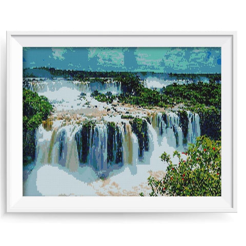 Image of Painting By Diamond Kit Scenic Waterfall