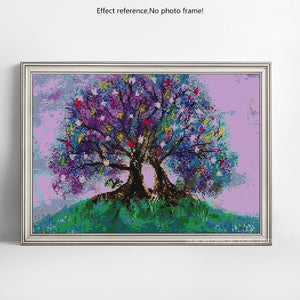 HUACAN Full Drill Square Diamond Painting Tree Diamond Embroidery Landscape Cross Stitch DIY Rhinestone Mosaic Painting