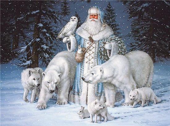 Painting By Diamond Kit Full Square Santa Claus At The North Pole