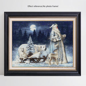 Painting By Diamond Kit Full Square Santa Claus At The North Pole