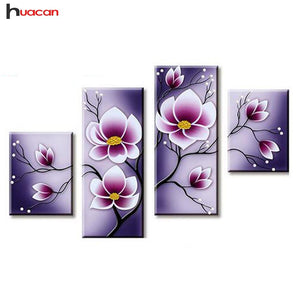 HUACAN Orchid Diamond Embroidery Mosaic Needle DIY Flowers Diamond Painting Patterns rhines Festival Gift Multi-Picture F1744