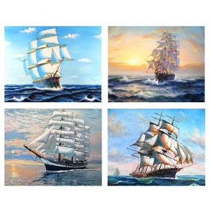 Painting By Diamond Kit Ships Sailing The Ocean