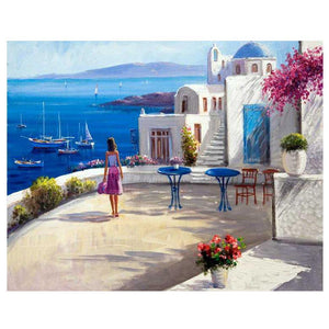 Painting By Diamond Kit Villa By The Sea