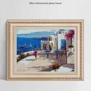 Painting By Diamond Kit Villa By The Sea