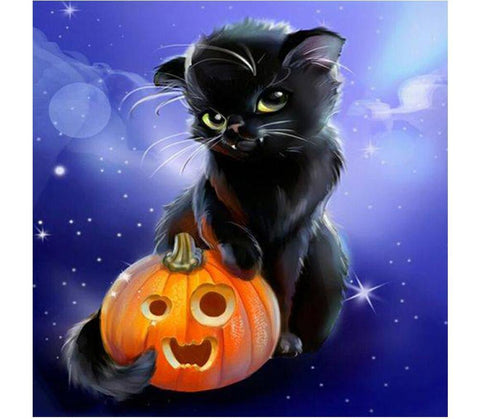 Image of Painting By Diamond Kit Halloween Cat