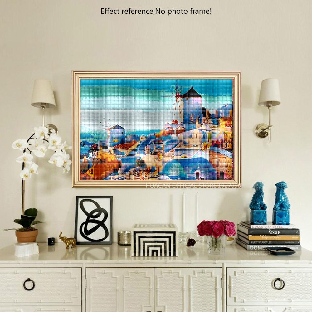 Painting By Diamond Kit Square Windmills By The Sea 3D