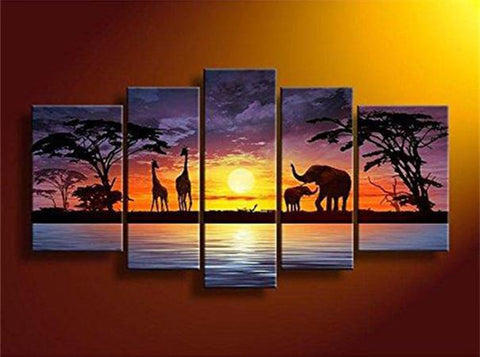 Image of Painting By Diamond Kit Animals At Night