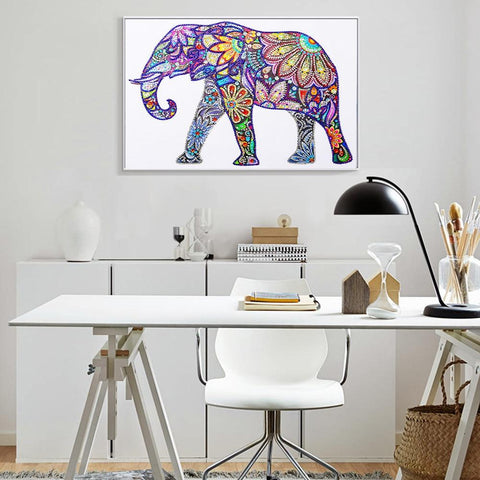 Image of Painting By Diamond Kit Colorful Elephant