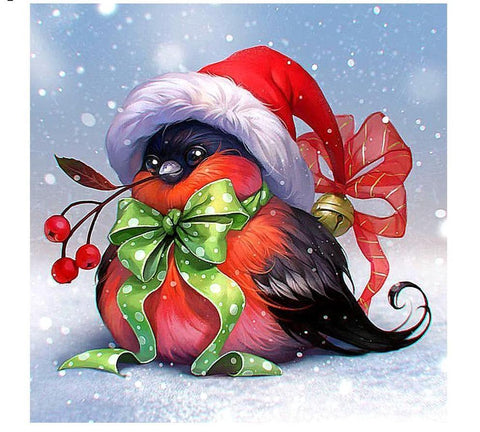 Image of 3D Christmas Bird Full Square Diamond Painting Kit