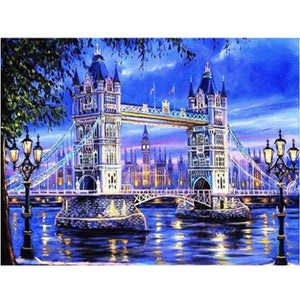 Painting By Diamond Kit City Bridge 3D Square