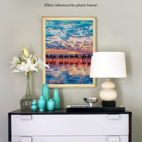 Image of Painting by Diamond Kit Sunset Camel Ride