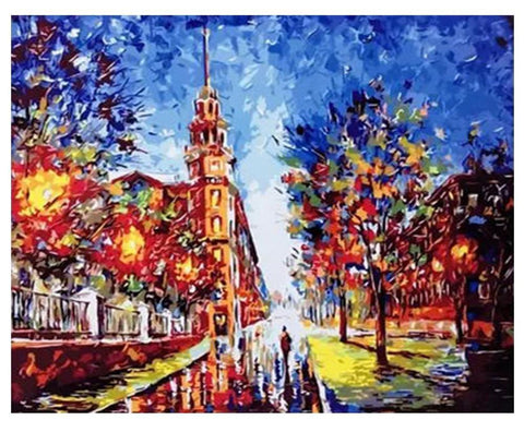 Image of Painting By Diamond Kit Square Colorful Pretty Landscape 5D