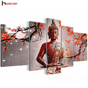 Huacan DIY Diamond Embroidery Buddha Diamond Painting Cross Stitch Full Square Mosaic Multi-picture Combination Rhinestones