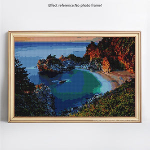 Harbor Landscape Full Round Diamond Painting Kit