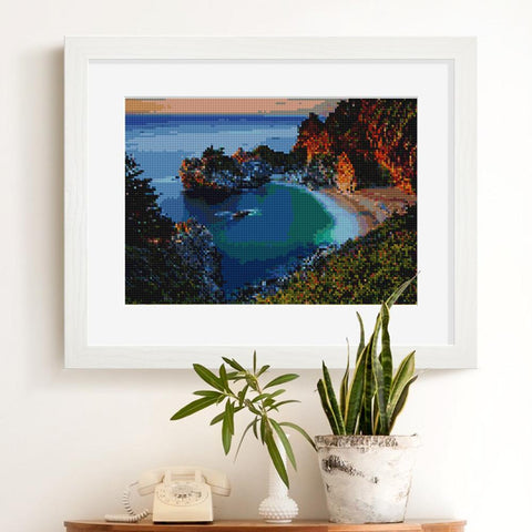 Image of Harbor Landscape Full Round Diamond Painting Kit