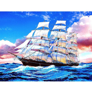 Painting By Diamond Kit Square 3D Ship On The Sea