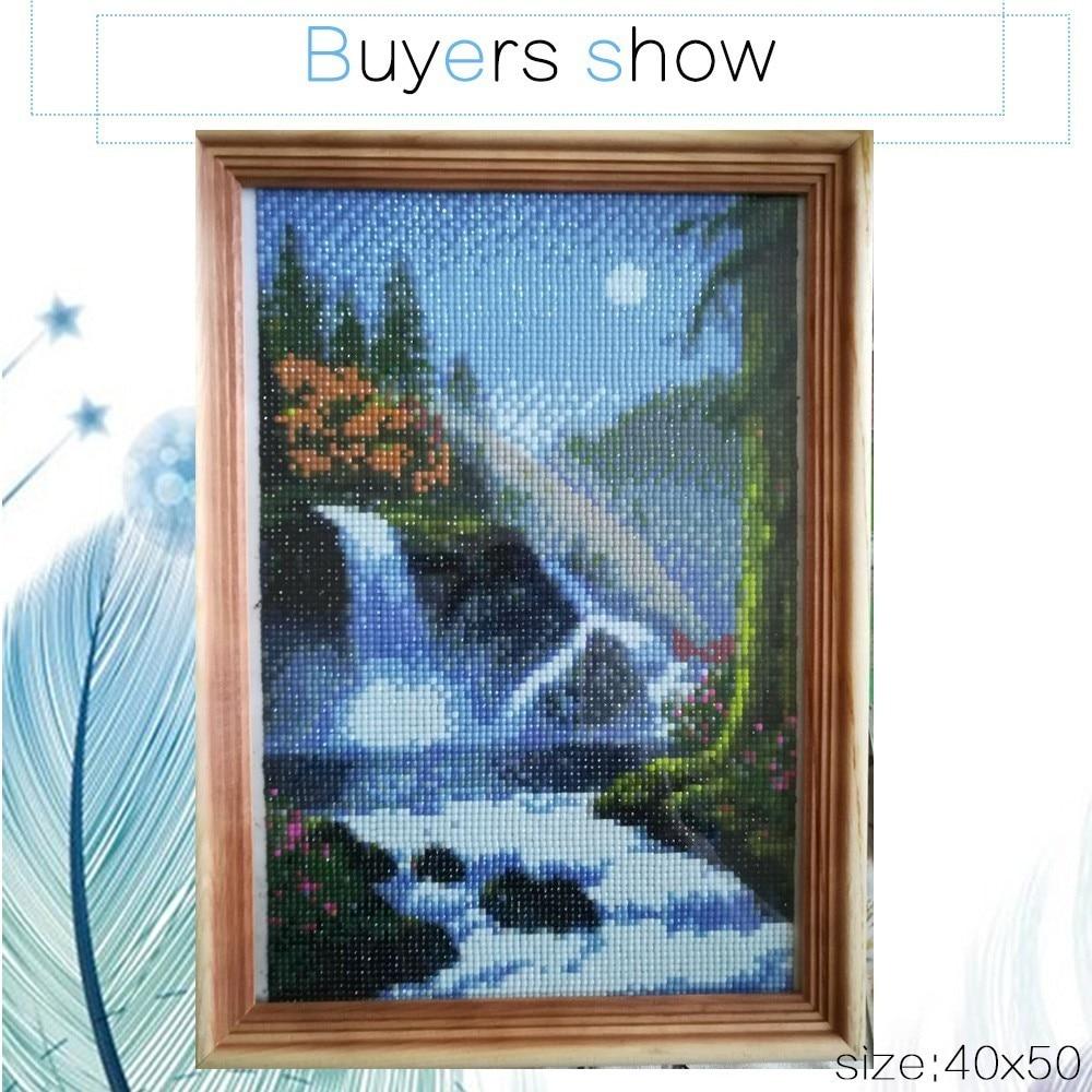 Painting By Diamond Kit 3D Scenic Waterfall Square