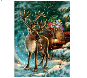 Painting By Diamond Kit Full Square Drill Santas Deer