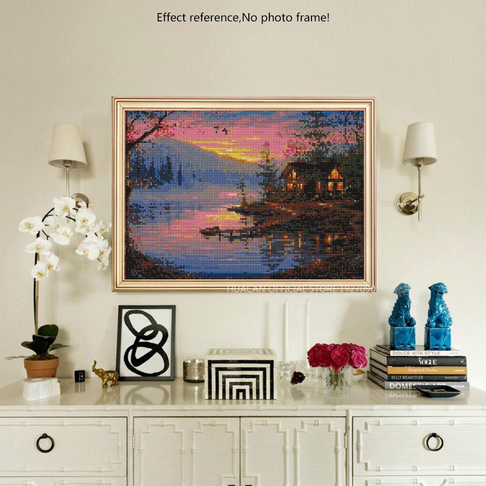 Painting By Diamond Kit Square Sunset By The Lakeside 3D