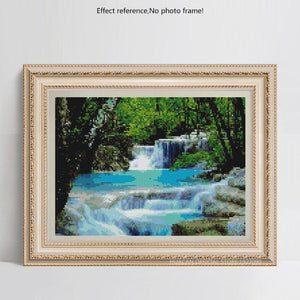 Painting By Diamond Kit Square 3D Landscape Waterfall