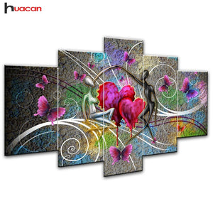 Huacan Lover Diamond Painting Needlework Cross Stitch Full Square Mosaic Multi-picture Combination Rhinestones DIY Gift