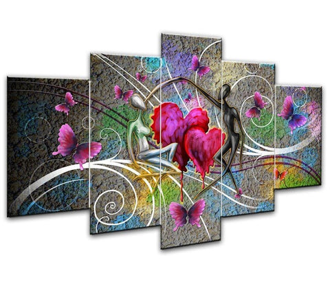 Image of Painting By Diamond Kit Hearts And Butterflies