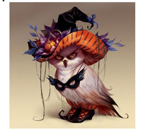 Painting By Diamond Kit Halloween Owl