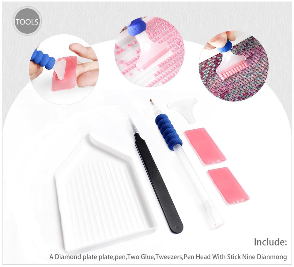 Square Painting By Diamond Kit 3D Hair Waterfall With Horses