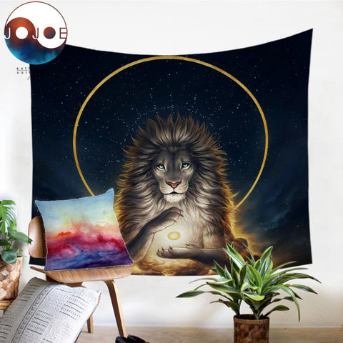 Image of Soul Keeper by JoJoes Art Tapestry Lion God In The Sky