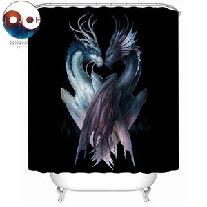 Yin and Yang Dragons Black by JoJoesArt Shower Curtain